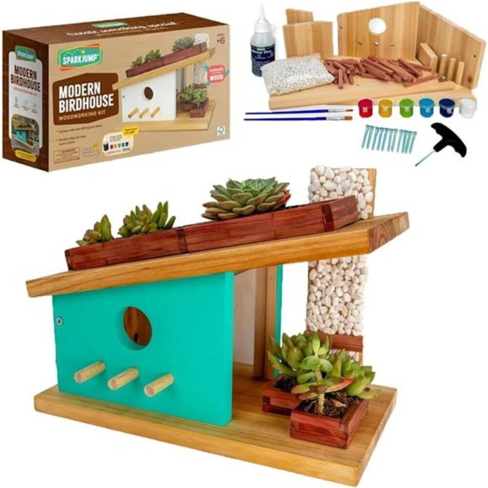 DIY Birdhouse Kit for Kids, Modern Woodworking Project